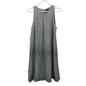 Eileen Fisher Womens Size Small Gray Polka Dot Ombre 100% Silk Tank Dress Summer